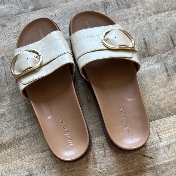 Cream Slide Sandals - Picture 1 of 3